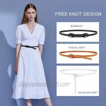 WERFORU Women Skinny Adjustable PU Leather Slim Belt for Dress Fashion Thin Waist Belt