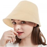 Womens Bucket Hat Cotton Packable Adjustable Lightweight Summer Travel Bucket Beach Sun Hat for Women Men Teens Girls