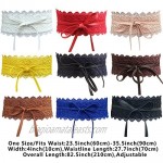 Women's Lace Waist Belt Bow Tie Wrap Around Soft Leather Boho Corset Fashion Elegant for Dresses