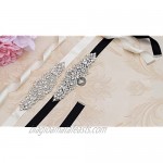 Yanstar Bridal Belt Handmade Rhinestone Crystal Beads Wedding Dress Belt
