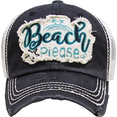 Beach Please Women's Vintage Cotton Mesh Baseball Hat