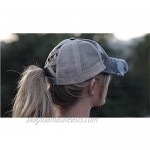 Criss Cross Ponytail Hat Washed Distressed Ponytail Baseball Cap for Women Cotton High Messy Buns Hats Adjustable Ponycaps