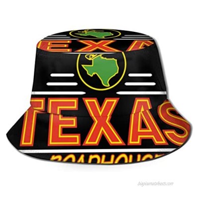 Efgaf Men and Women General Caps Cotton Fisherman's Hat Texas Roadhouse Logo Hat Bucket Cap Black