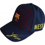 Gorra Adulto FC. Barcelona Player Messi-18 – Producto con Licencia – 100% Acrilico – Talla Adulto L/XL Ajustable Red Navy Blue