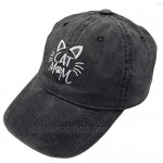 OASCUVER Cat Mom Hats Mama & Papa Bear Baseball Cap Denim Cotton Adjustable Unisex Hat