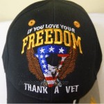 Patriotic Black Cap If you Love Your Freedom Thank Vet Bald Eagle American Flag Multi One Size