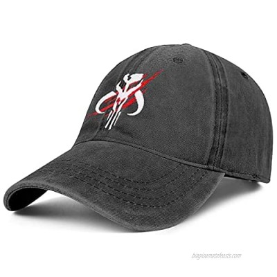 Unisex Adjustable Mandalorian-Logo Hat Dad Hat Washed Baseball Cap Denim Hat - One Size Fits All