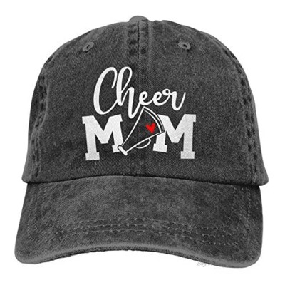 Waldeal Women's Cheer Mom Printing Vintage Washed Hat Adjustable Baseball Cap