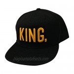 WENDYWU Hip-Hop Hats King and Queen 3D Embroidered Lovers Couples Snapback Caps Adjustable