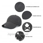 Women's Adjustable Criss Cross Ponytail Hat Baseball Cap Quick Drying Lightweight UV Protection for Outdoor Sports