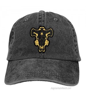 DHGDWS Black Bulls Adult Men and Women's General-Purpose Sports  Comfortable Adjustable Denim hat Black