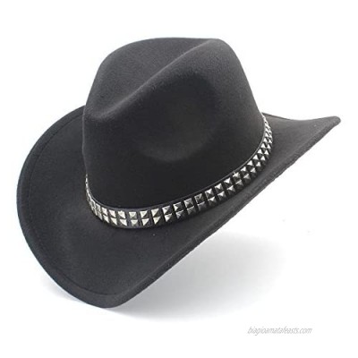 Fashion Unisex Wool Cowboy Cowgirl Hat Curved Brim Sombrero Caps Dress up Hats