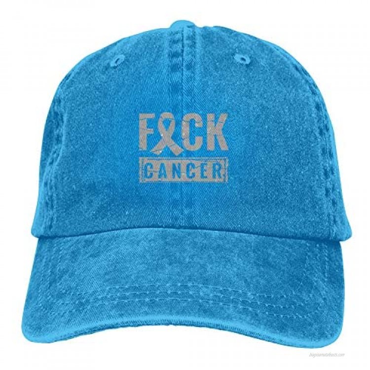 houqizhixiu FCK Cancer Adult Cowboy Baseball Caps Denim Hats for Men Women