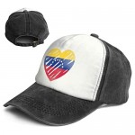 Love Flag of Venezuela Trend Printing Cowboy Hat Fashion Baseball Cap for Men and Women Black and White