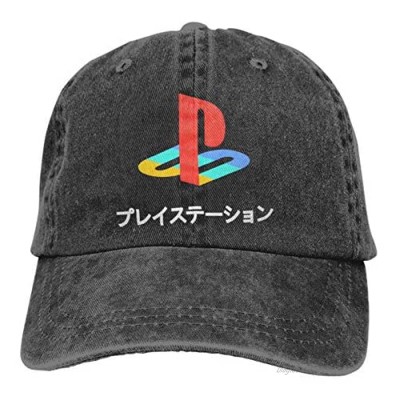 Playstation Logo Japanese Kanji Adult Adjustable Denim Cowboy Hat Casquette