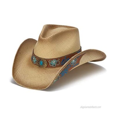 Stampede Hats Women's Heritage Blue Floral Leather Western Hat