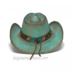 Stampede Hats Women's Whistler Turquoise Western Hat with Flower Trim