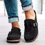Whankun Women's Slip-On Slide Sandals Comfort Open Toe Flat Slipper Cork Footbed Sandal Ladies Casual Loafers Flat Shoes