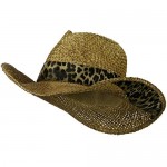 Woman's Cheetah Leatherette Band Cowboy Hat - Cheetah W35S13E