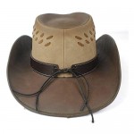 YXhats Fashion Unisex Western Leather Outback Cowboy Hat Punk Band Dress up Caps