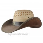 YXhats Fashion Unisex Western Leather Outback Cowboy Hat Punk Band Dress up Caps
