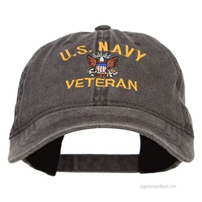 e4Hats.com US Navy Veteran Military Embroidered Washed Cap