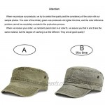 VOBOOM Washed Cotton Military Caps Cadet Army Caps Unique Design Vintage Flat Top Cap