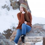 3 Pack Winter Headbands for women Ear Warmer Headband Cable knitted Head Wrap Twist Fuzzy Fleece Lining