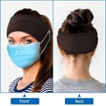 4 Pieces Button Ponytail Headband Ear Warmer Headband Winter Headband Fleece Headband for Men Women Outdoor Sports