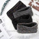 4 Pieces Women Winter Warm Headband Fleece Lined Thick Cable Knitted Ear Warmer