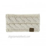 Ainiel Womens Winter Warmer Headband Soft Stretch Fuzzy Cable Knit Head Wrap Fleece Lined