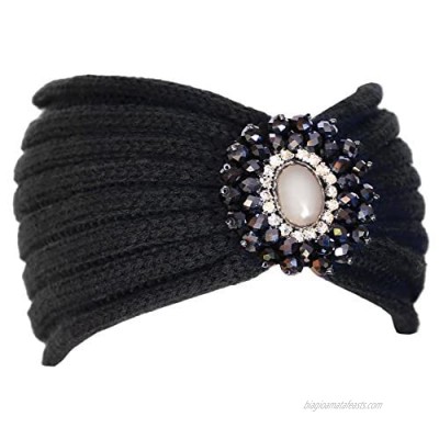 KMystic Crochet Jewel Winter Headband Ear Warmer