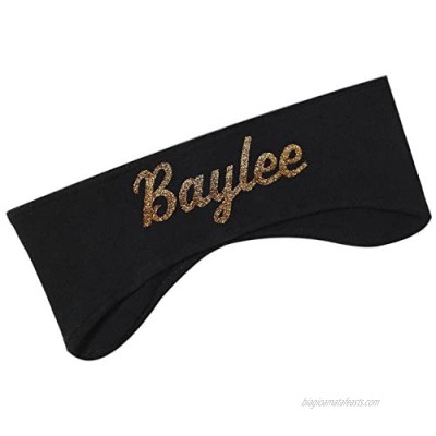 Polar Fleece Ear Warmer Headbands with Custom GLITTER Text for Cold Weather PERSONALIZED