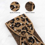 SP Sophia Collection Women's Glittery Rhinestone Soft Stretch Knotted Cable Winter Knit Ear Warmer Headband Hair Accessories