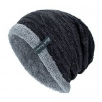 Unisex Knit Cuffed Slouchy Beanie Skull Cap in Mariya Winter Warm Outdoor Fashion Hat