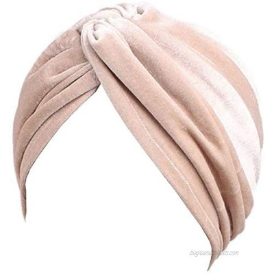 Unisex Turban Hat  Vintage Stretch Velvet Twist Pleasted Head Wrap Headband Arab Hair Wrap Chemo Turban Headwear