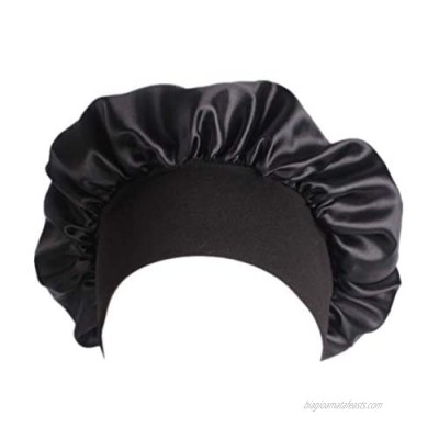 VOYOAO Women Wide Band Satin Bonnet Cap Comfortable Night Sleep Hat