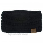 Women Winter Warm Knit Ear Warmer Headband Soft Stretchy Thick Fuzzy Head Wrap