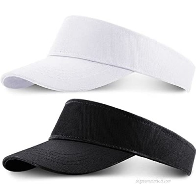 2 Pieces Kids Visor Sun Hat Cotton Empty Top Cap Adjustable Athletic Sports Hat