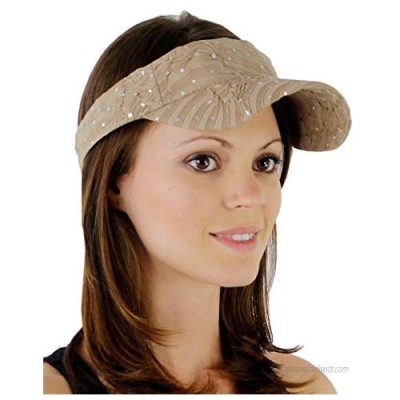 Greatlookz Fashion Glitter Sequin Visor with Flowers for Ladies
