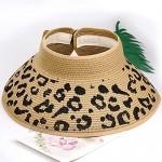 Haakong Sun Visors Foldable Straw Hats Summer Straw Beach Sun Visor Hats Adjustable Size Sun Visor Straw Hats Beach Sun Visor Straw Hat for Women