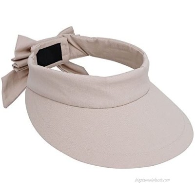 Livingston Women's Packable Wide Brim SPF 50+ UV Protection Sun Visor Hat w/Bow