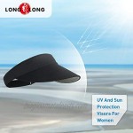 LONGLONG Sun Visors for Women - Long Brim Soft Adjustable Golf Cap for Golf Cycling Fishing Tennis Running
