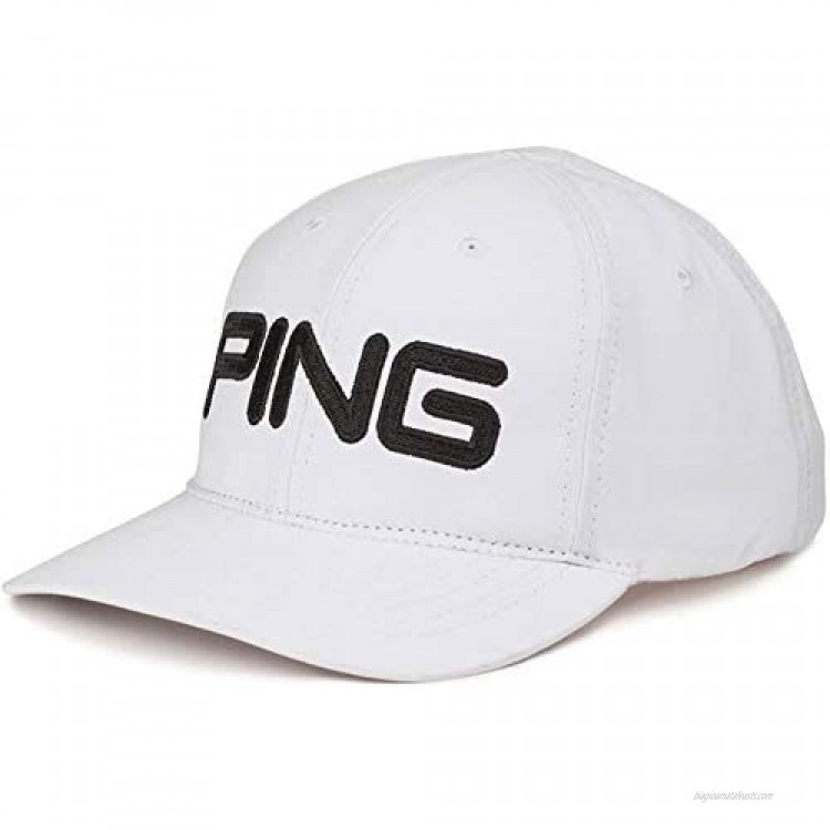 PING New Tour Light White/Black Adjustable Hat/Cap