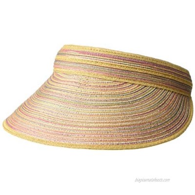 San Diego Hat Company Women's Mixed Braid Brim Visor with Velcro  Sun Hats for Women