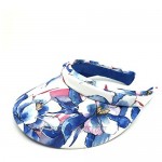 Women Blue Floral Print Visor UPF 50+ Sun Protection Sun Visor Hat Sports Outdoor Lightweight…
