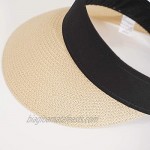 Women’s Summer Foldable Straw Sun Visor Cute Bowtie Visor Empty Hollow Out The topstraw hat