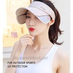 WRELS Summer Wide Brim Sun Visor Hat for Women Men Adjustable Retractable Brim UV Protection Summer Sports Unisex Cap