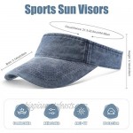 Yahenda 7 Pieces Sports Sun Visors Hats UV Protection Long Brim Sun Hat for Men Women Adjustable Empty Top Sweatband Hat for Baseball Golf
