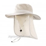 Camptrace Sun Hat for Men Women Wide Brim Fishing Hiking Hat Sun Protection Bucket Hat with Neck Flap UPF 50+